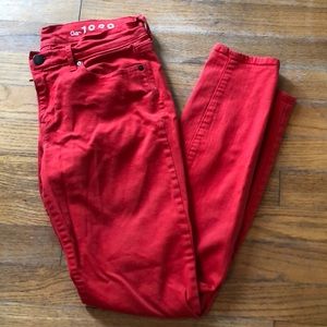 GAP 1969 Red jeans with ankle zippers